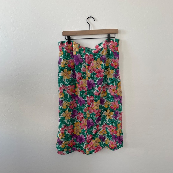Vintage Floral Midi Maxi Chic Hipster Hippie Artsy Boho Bohemian Festival Skirt - Picture 4 of 6